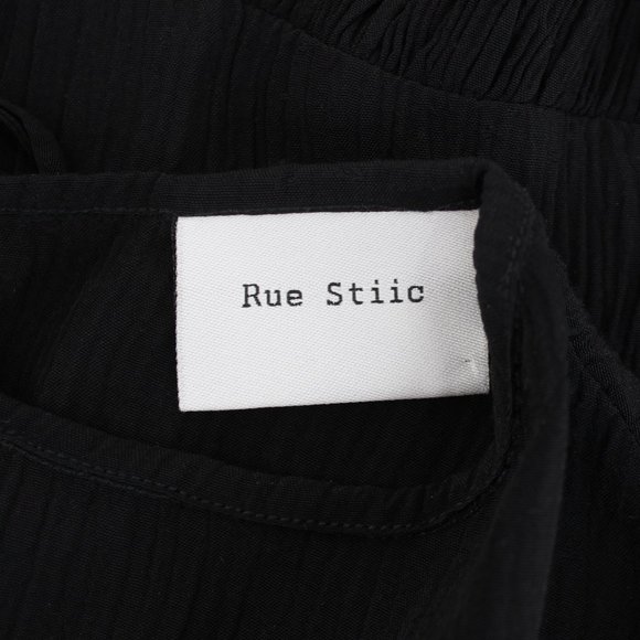 Rue Stiic Crinkle Textured Mini Dress Flutter Sleeve Round Neck Key-hole Tie S - Picture 14 of 16